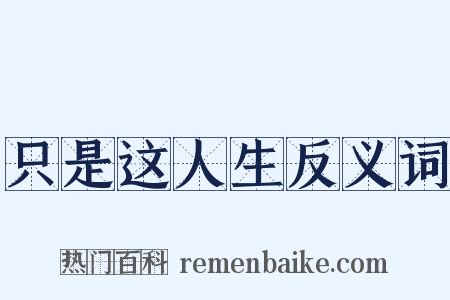 只是这人生反义词是什么意思的图片